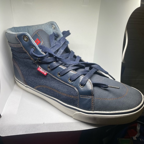Levi's Men's Navy High-Top Sneakers size 12 - Picture 1 of 13